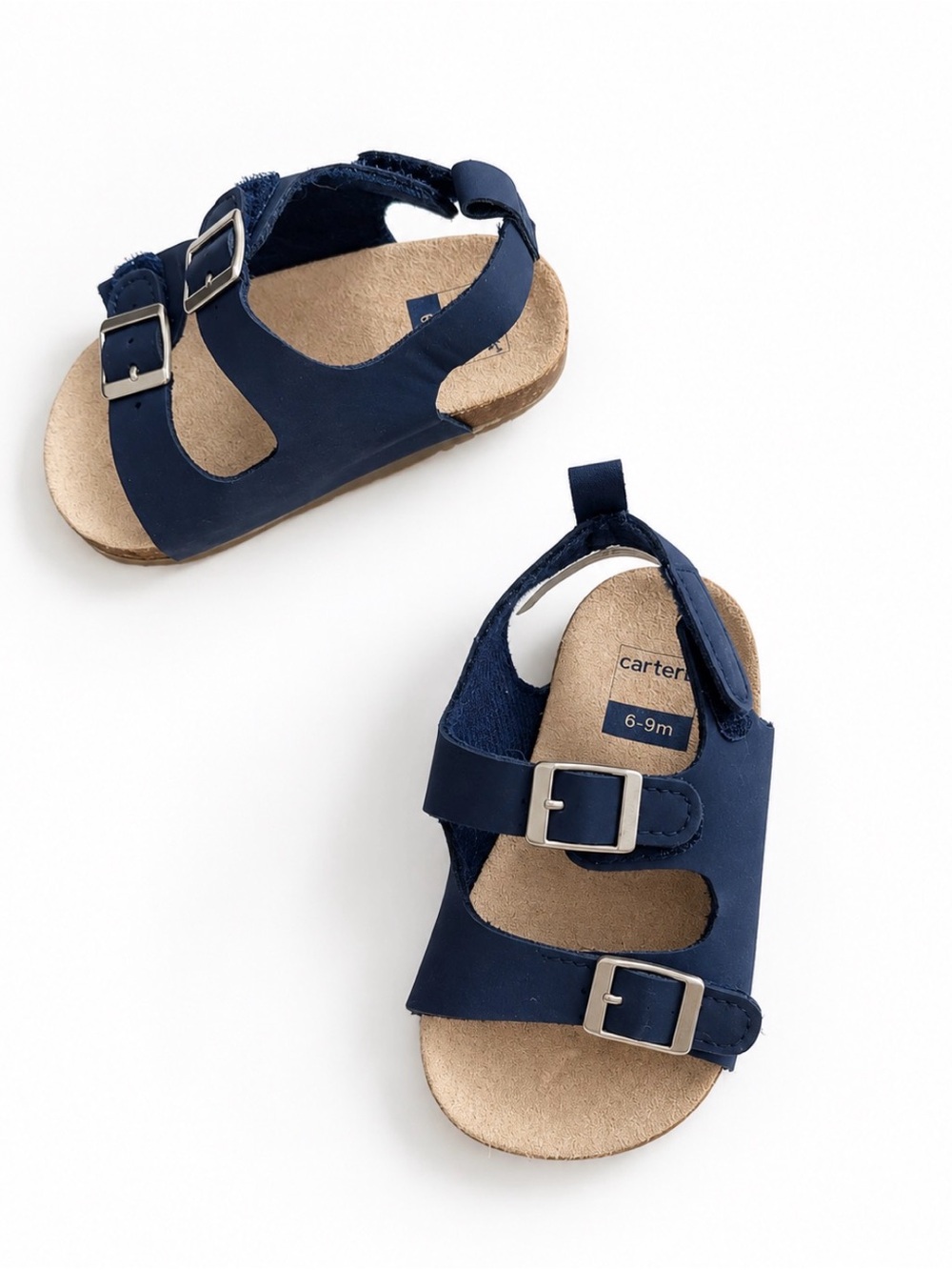 Carter's Navy Double-Buckle Baby Sandals